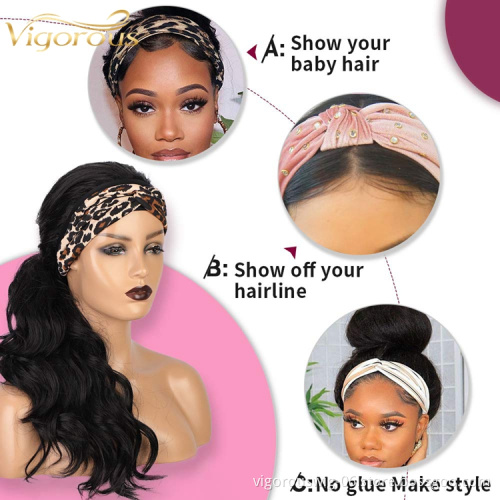 Long Throw On And Go Super Easy Headband Wigs Non Lace Glueless For Wavy Hair Half Wigs Beginner Friendly DIY Hair Wigs